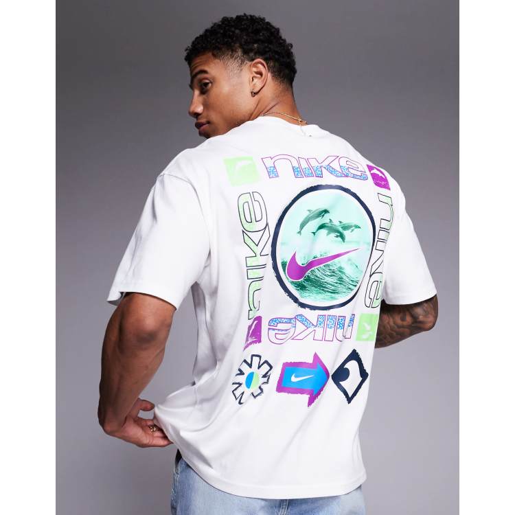 Nike Dolphin backprint T-shirt in white | ASOS