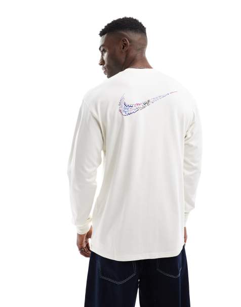 Nike Doodle Swoosh graphic longsleeve T-shirt in white - view 1