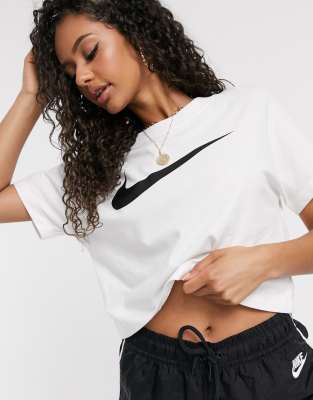 white nike double swoosh