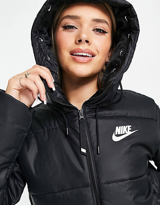 Nike - Doudoune à capuche et bande griffée - Noir