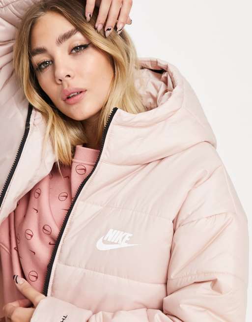 Nike Doudoune longue classique capuche Rose Oxford