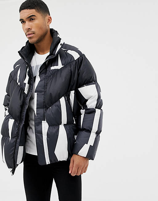 Nike Down Filled Jacket In All Over Print In White 928889-121 | ASOS