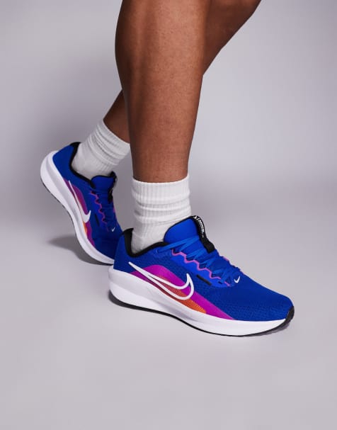Nike Downshifter 13 running sneakers in blue and white - view 1