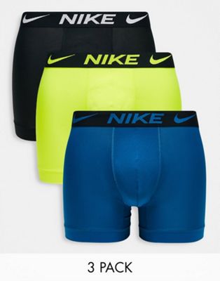 Nike Dri-Fit 3 pack Advanced breathable microfibre boxer briefs in volt