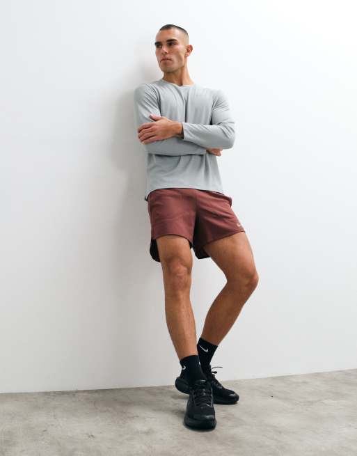 Nike Dri-Fit 5 inch shorts in brown, 5 of 5
