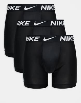 Dri-FIT Essential - 3er-Pack längere Mikrofaser-Boxershorts mit engem Schnitt in Schwarz Schwarz S