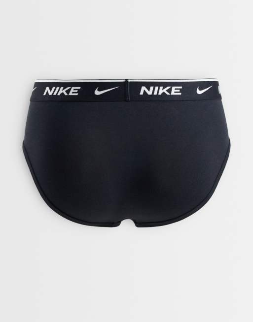 Nike Dri-FIT Essential bomuldsbriefs i 5-pak med farvede linninger i sort, 2 af 3