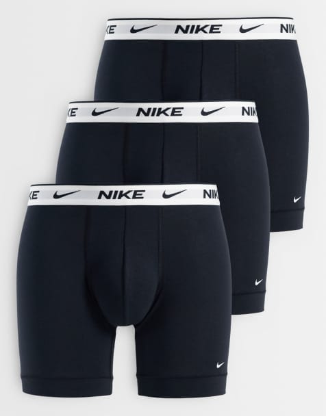 Nike - Dri-FIT Essential - Confezione da 3 boxer neri in cotone con elastico in vita bianco - view 1