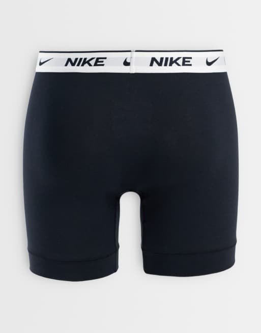 Nike - Dri-FIT Essential Cotton - Lot de 3 boxers à taille blanche - Noir, 3 de 3