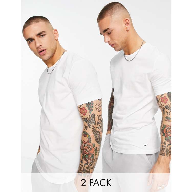 Men's Nike Dri-Fit Essential Cotton Stretch 2-Pack Crewneck Undershirt, Size: XL, White