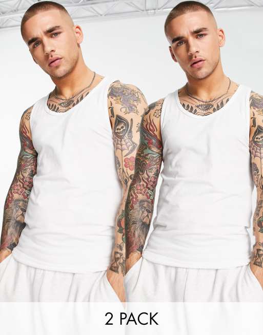 2-pack Regular Fit Tank Tops - White - Men