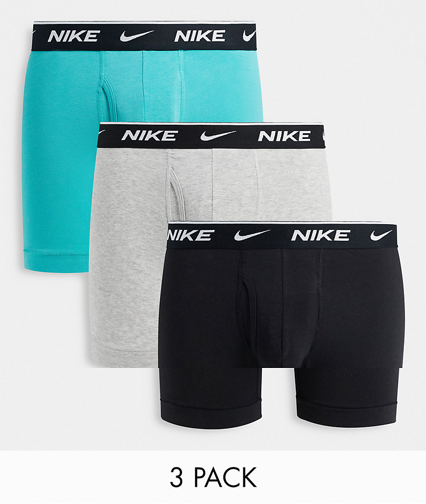 Nike Dri-FIT Essential Cotton Stretch 3 pack boxer briefs in multi
