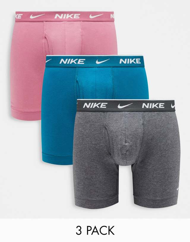 Nike Dri-FIT Essential Cotton Stretch 3 pack boxer briefs in multi