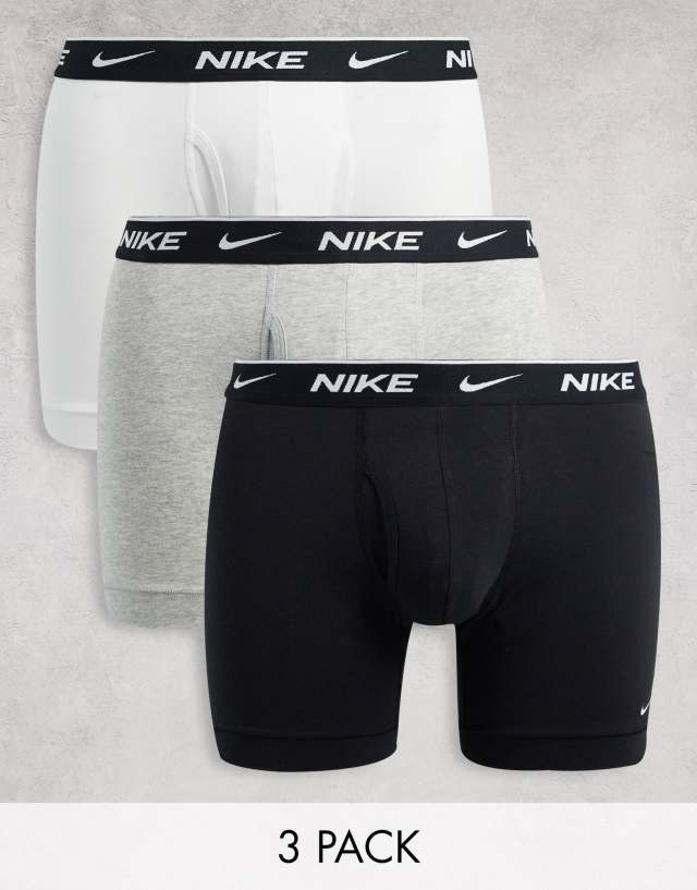 Nike Dri-FIT Essential Cotton Stretch 3 pack boxer briefs with fly in multi