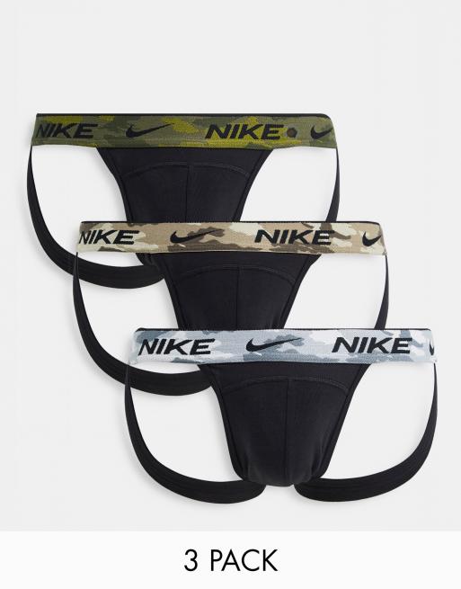 Nike DriFIT Essential Cotton Stretch 3 pack jock straps with contrast