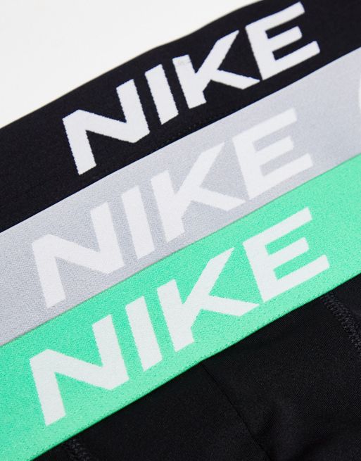 Nike Dri-FIT Essential Micro 3 pack boxer briefs in black and multi