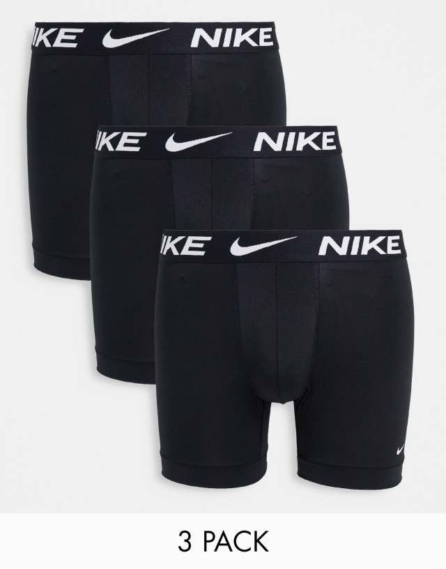 Nike Dri-FIT Essential Micro 3 pack boxer briefs in black