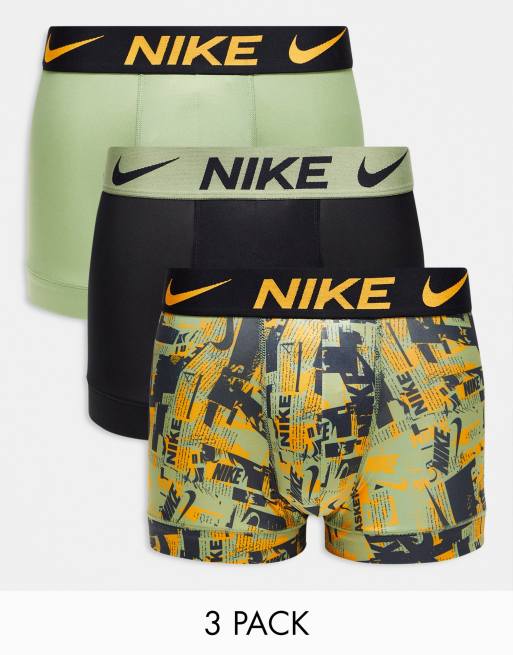 Nike Dri-FIT Essential Micro 3 pack boxer briefs in graffiti print