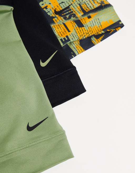 Nike Dri-FIT Essential Micro 3 pack boxer briefs in graffiti print