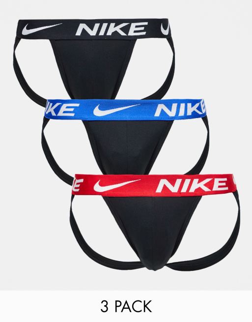 Nike Dri-FIT Essential Micro 3 pack jock straps in black