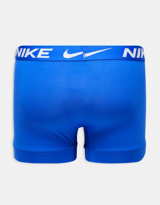 Nike - Dri-Fit Essential Micro - Confezione da 3 boxer aderenti in microfibra Dri-Fit neri/blu/con stampa, 2 di 4