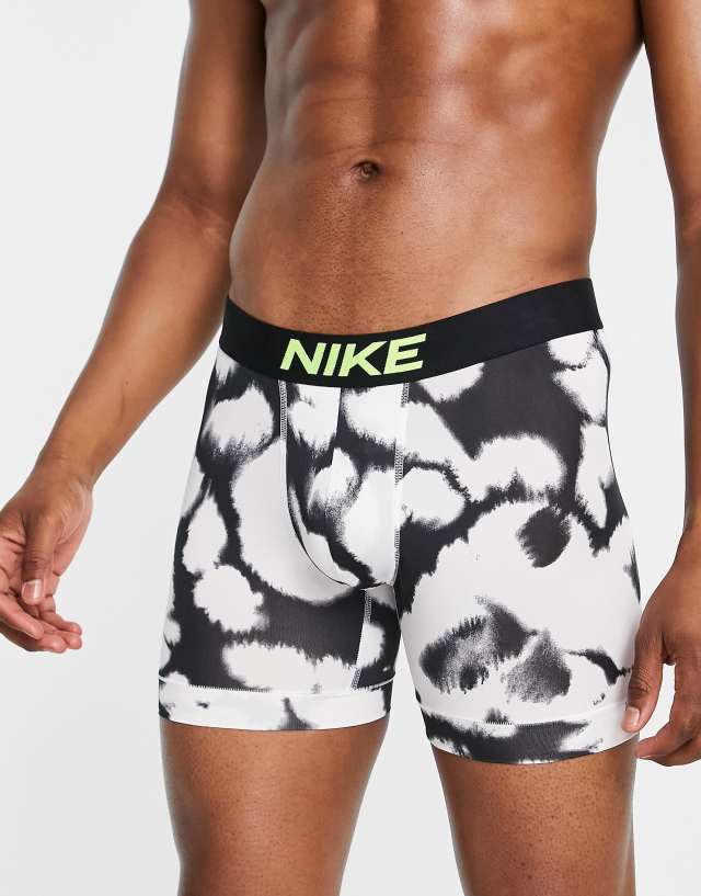 Nike Dri-FIT Essential Micro LE tie-dye boxer briefs in black/white