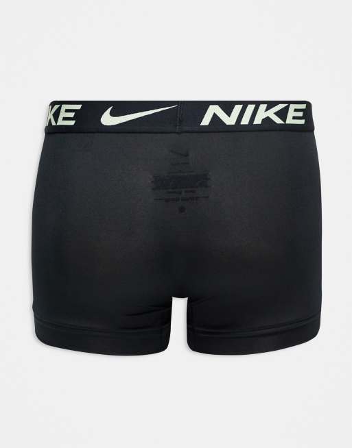 Nike Dri-Fit Essential Microfiber 3 pack boxer briefs in black with contrast waistband, 2 of 3