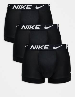 Nike Dri-fit Essential Microfiber 3 Pack Boxer Briefs In Black