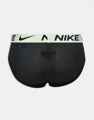 Nike Dri-fit Essential Microfiber 3 Pack Hip Briefs In Black