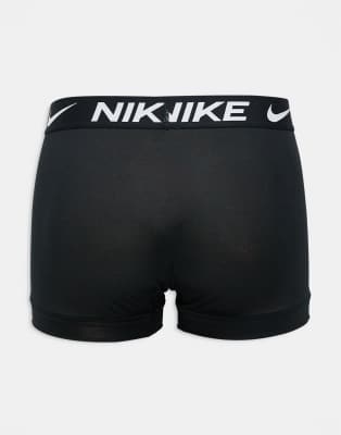 Nike Dri-fit Essential Microfiber 3 Pack Long Boxer Briefs In Black