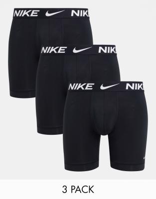 Nike Dri-Fit Essential Microfiber long boxer briefs 3 pack in black - ASOS Price Checker