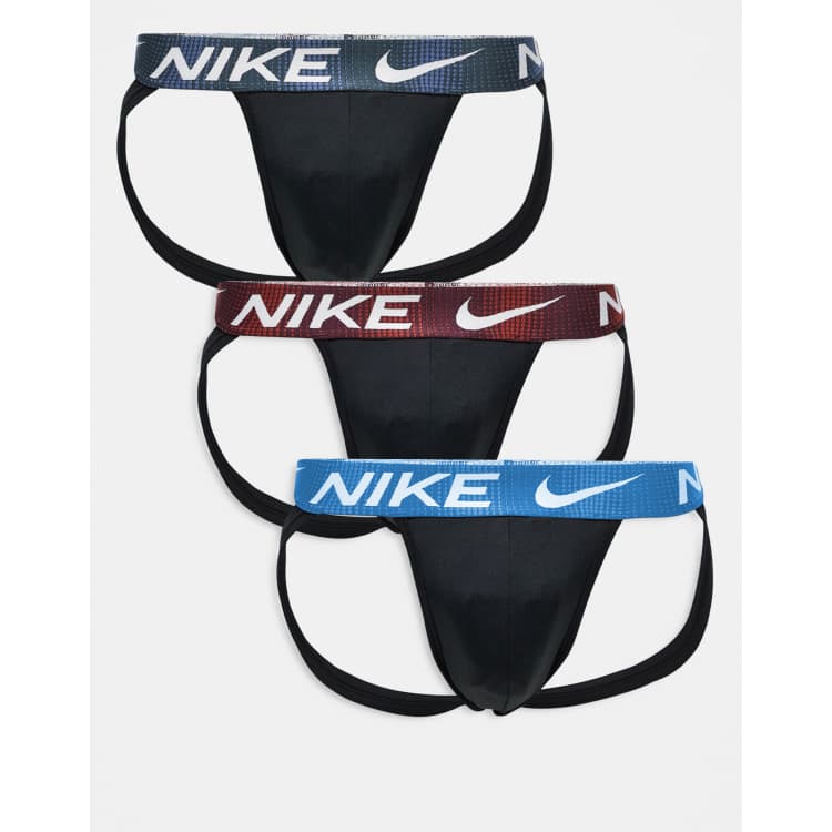 Nike Dri-Fit Essential Microfibre pack jock straps in black with