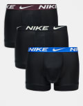 [Nike] Nike Dri-FIT Essential Microfibre 3 pack trunks in black with contrast waistband M BLK - BRLY VOLT/GM