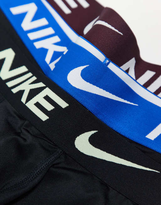 Nike Dri-Fit Essential Microfibre 3 pack trunks in black with contrast waistband, 3 of 3