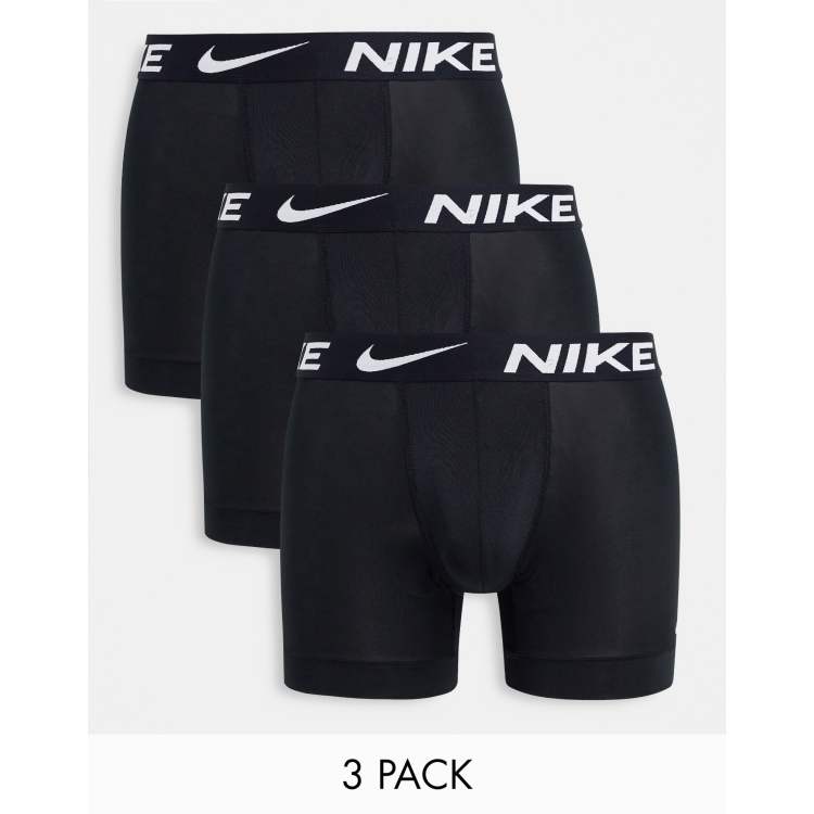 Nike Dri-Fit 3 pack microfibre briefs in black with gradient waistband