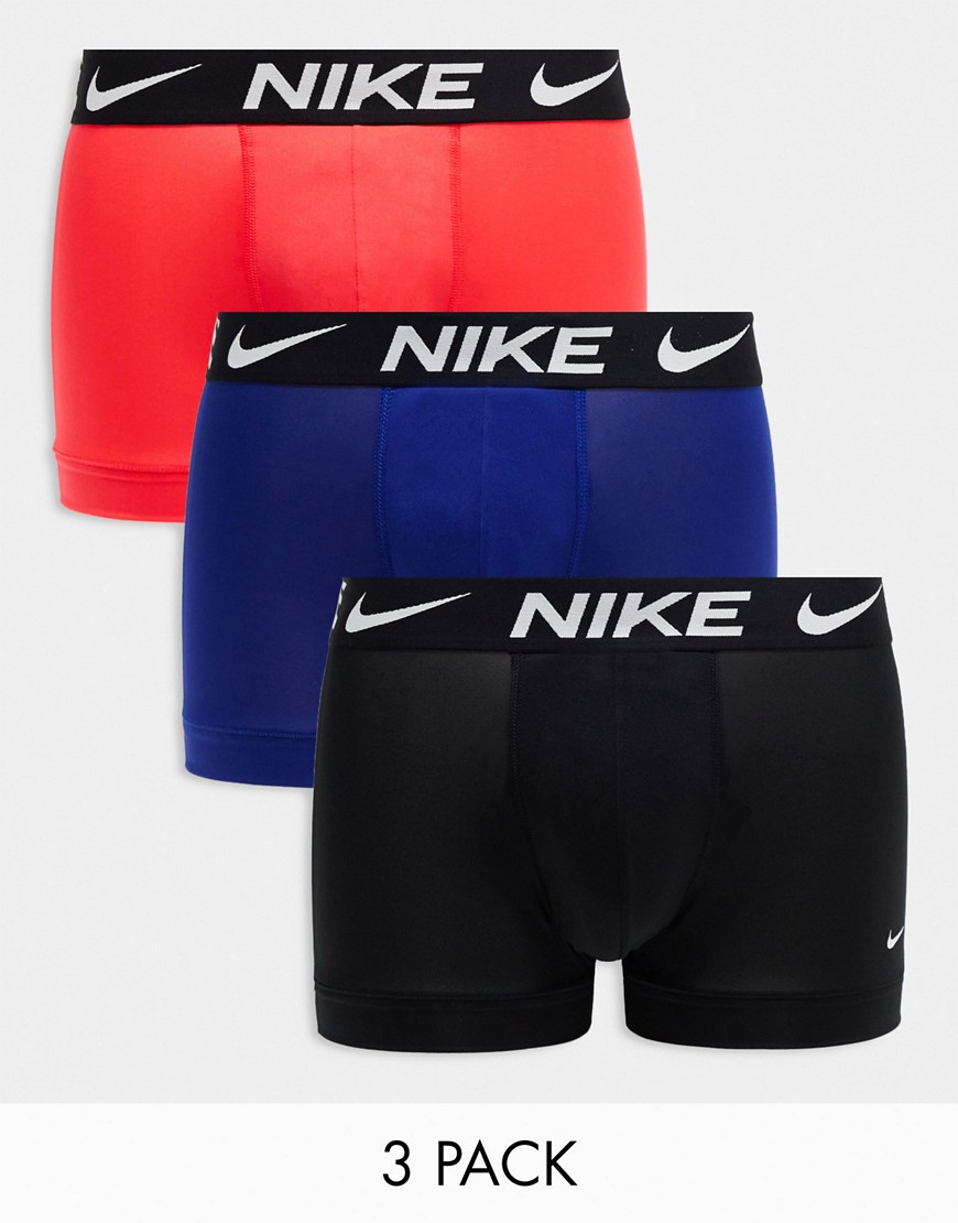 Nike Dri-Fit Essential Microfibre trunks 3 pack in navy/pink/black-Multi