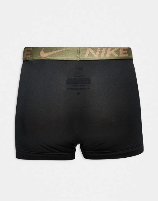 Nike - Dri-FIT - Essential - Set van 3 boxershorts van microvezel in zwart met contrasterende taillebanden, 3 van 3