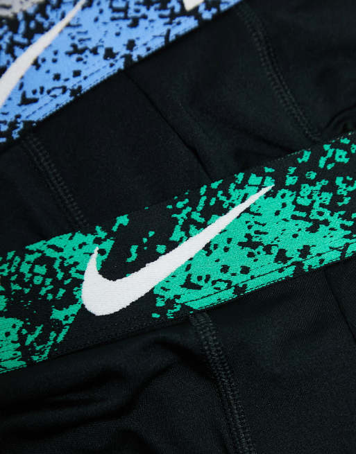 Nike - Dri-FIT - Essential - Set van 3 boxershorts van microvezel in zwart met tie-dye taillebanden, 2 van 4