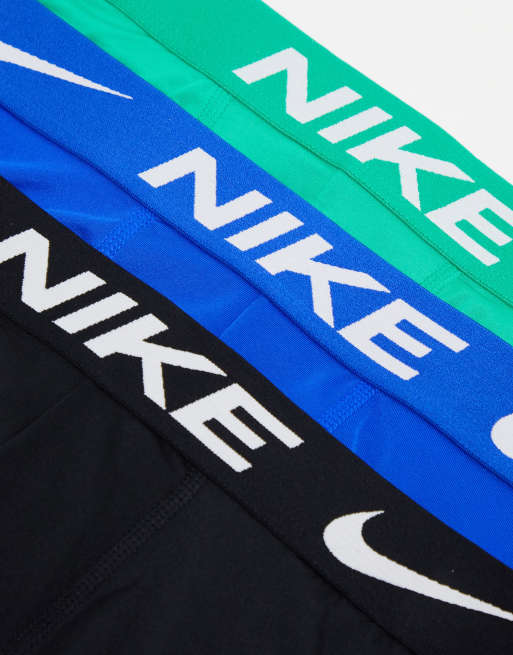 Nike - Dri-FIT - Essential - Set van 3 onderbroeken van microvezel in groen/zwart/blauw, 4 van 4