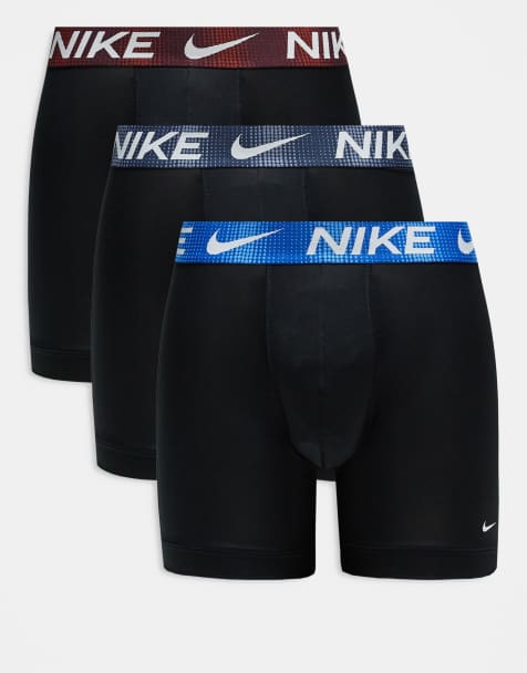 Nike – Dri-FIT – Essential – Svarta boxershorts i mikrofiber med kontrastfärgade midjeband, 3-pack - view 1