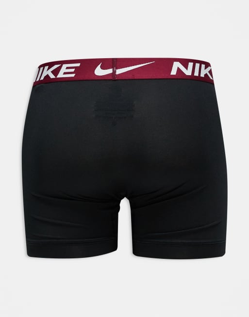 Nike – Dri-FIT – Essential – Svarta boxershorts i mikrofiber med kontrastfärgade midjeband, 3-pack, 2 av 3