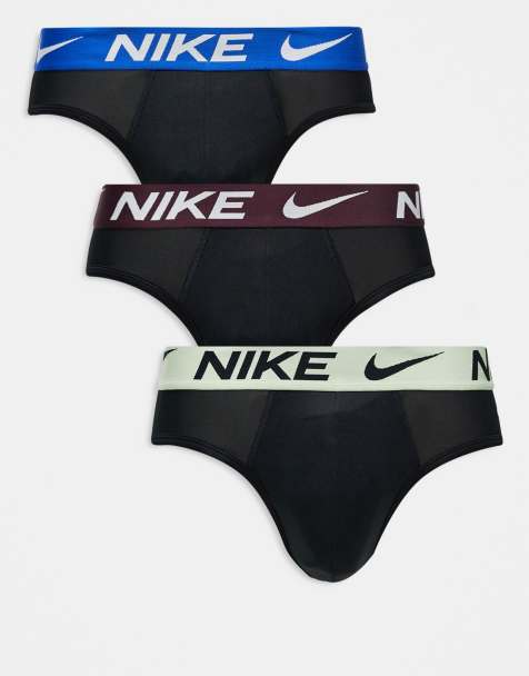 Nike – Dri-Fit Essential – Zestaw 3 par czarnych hipsterów z mikrofibry, z kontrastową taśmą w talii - view 1