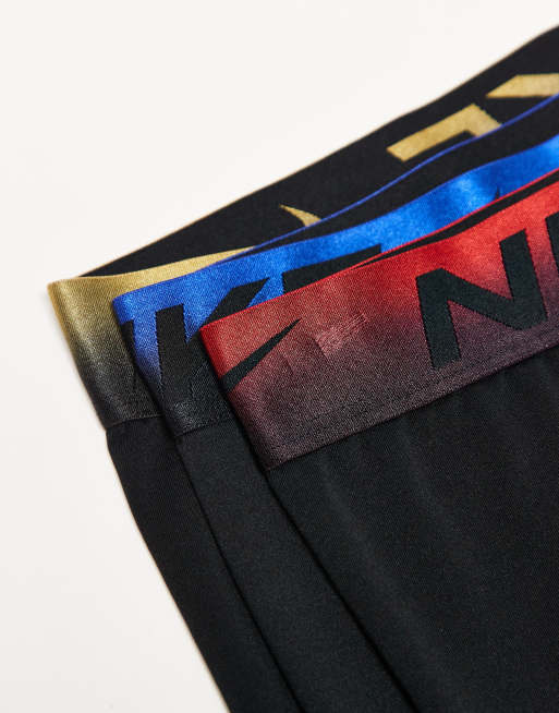 Nike - Dri-FIT Essentials - Pakke med 3 par sorte boksershorts med linning med ombré-design i mikrofiber, 2 af 3