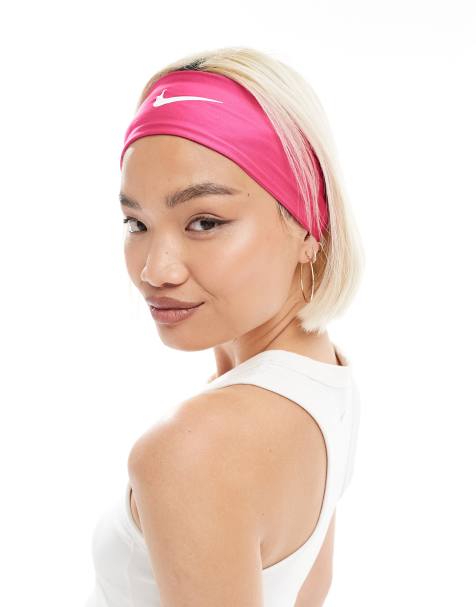 Nike Dri-Fit Fury Classic headband in pink and white - view 1