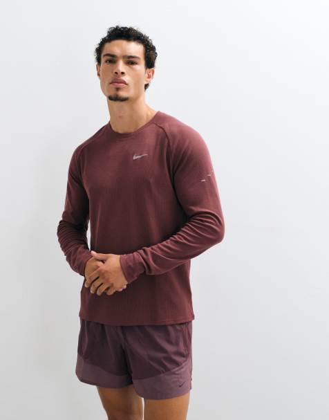 Nike Dri-Fit long sleeved top in brown - view 1