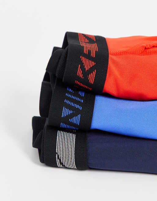 Nike - Dri-FIT - Lot de 3 boxers en microfibre ultra stretch et qualité supérieure - Marine/bleu/rouge, 4 de 4