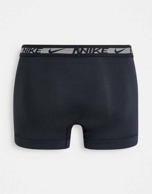 Nike - Dri-FIT - Premium set van 3 boxershorts van ultrastretch microvezel in marineblauw/blauw/print, 3 van 4
