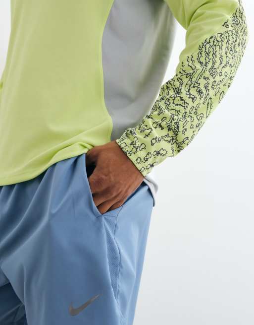 Nike Dri-Fit reflective long sleeved top in neon yellow, 5 of 5