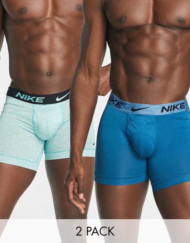 Nike Dri-FIT ReLuxe 2 pack boxer briefs in multi