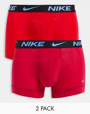 Nike Dri-Fit Reluxe 2 pack trunks in red/pink - ASOS Price Checker